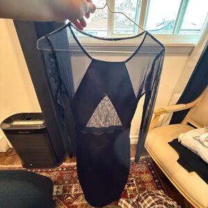 Elegant Black Mesh Dress